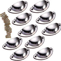 MÖBELGRIFF Schwarz 10er-Set 82 mm - Silberfarben, Metall (3.5/3.5/3.5cm)
