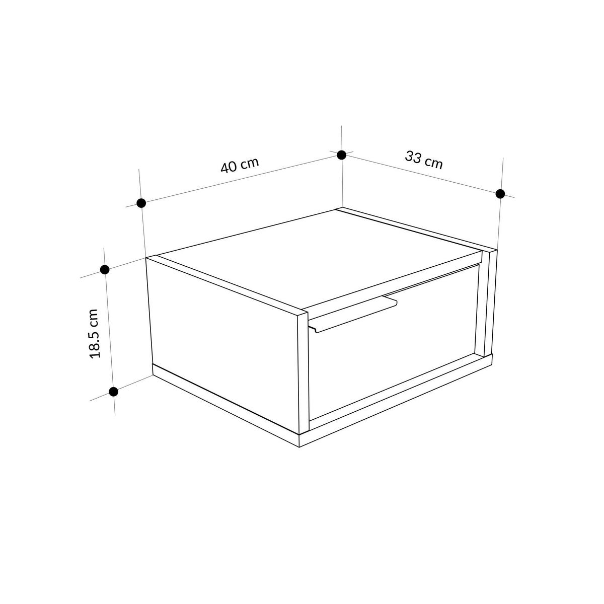 NACHTTISCH Eco Ascgrün Eiche 33/18.5/40cm - Eichefarben, Holzwerkstoff (40/18.5/33cm) - Decortie