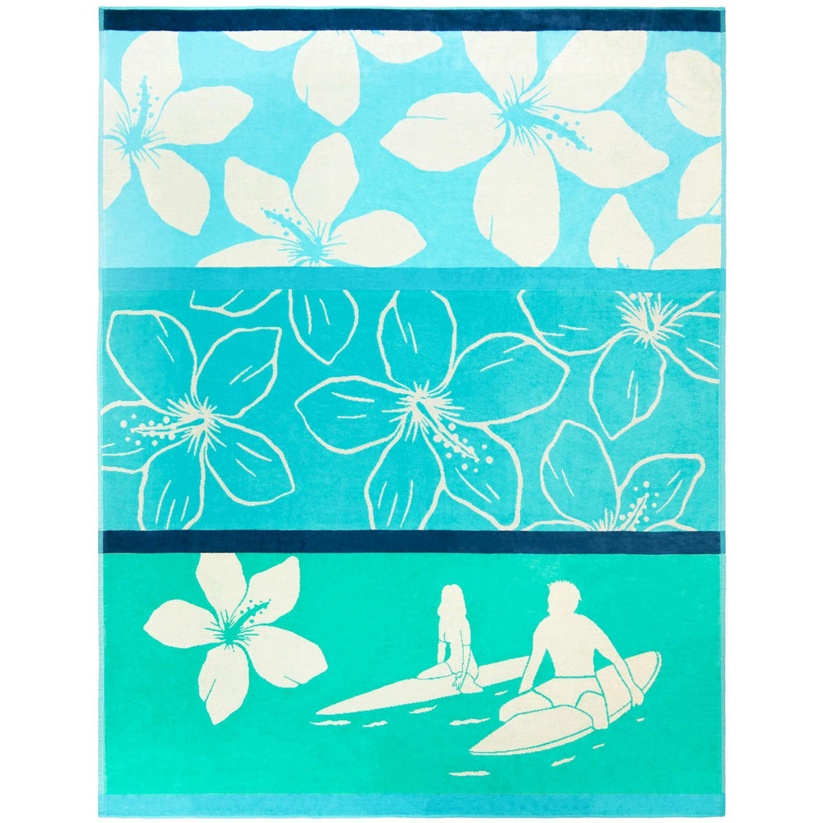 STRANDTUCH aus Veloursfrottee Jacquard Blau 140x180 400g/m² - Freestyle - Blau, Textil (140/180cm) - LE COMPTOIR DE LA PLAGE