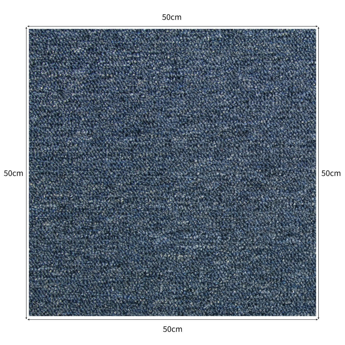 TEPPICHFLIESEN 50 x 50cm Kohle-Schwarz & Sturmblau 10m² - Blau/Dunkelgrau, Textil (50/50/1cm) - Monstershop