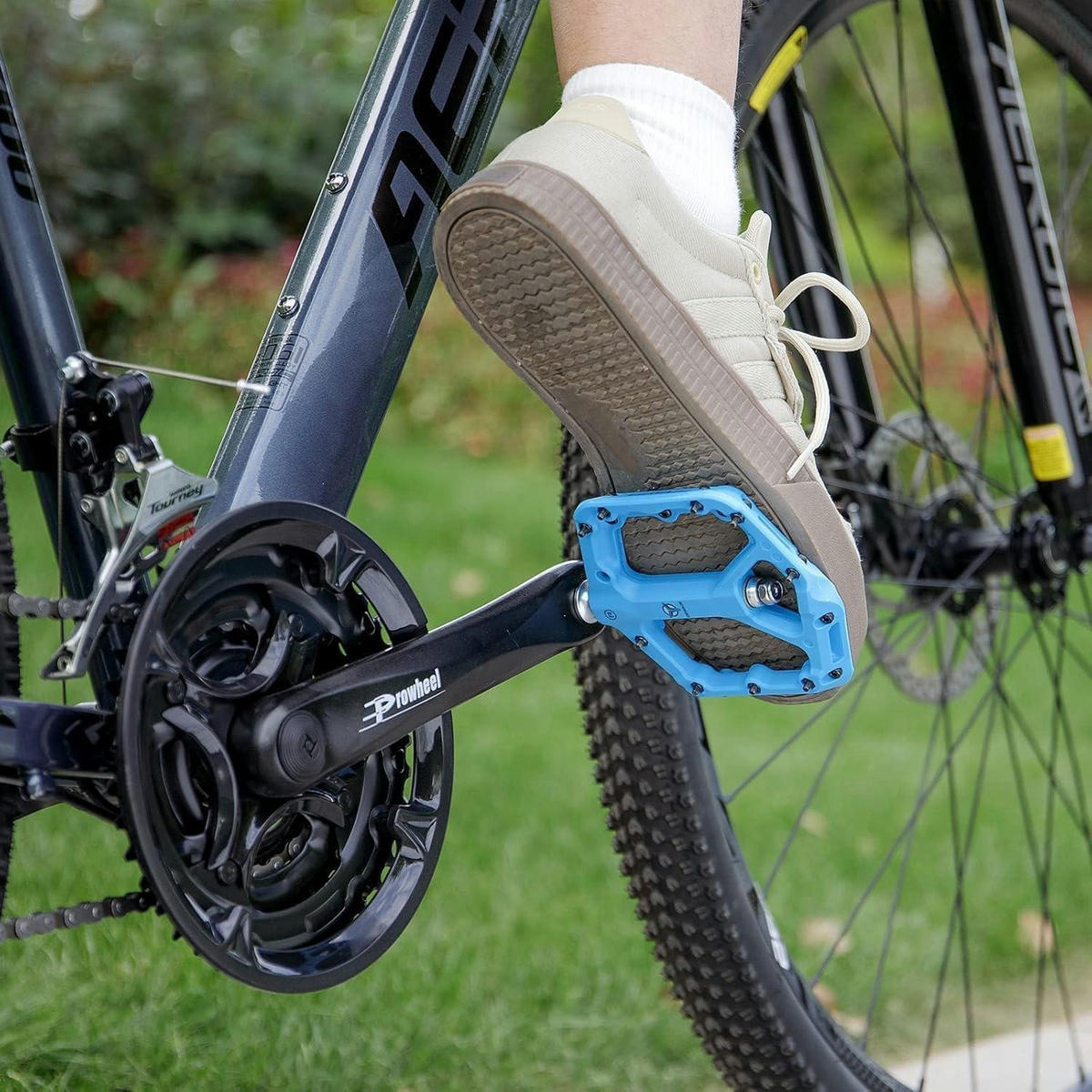 FAHRRADPEDALE Set Aluminium CNC mit Chromstahl Achse sky blue - Blau, Metall (11/1.5/11.5cm)