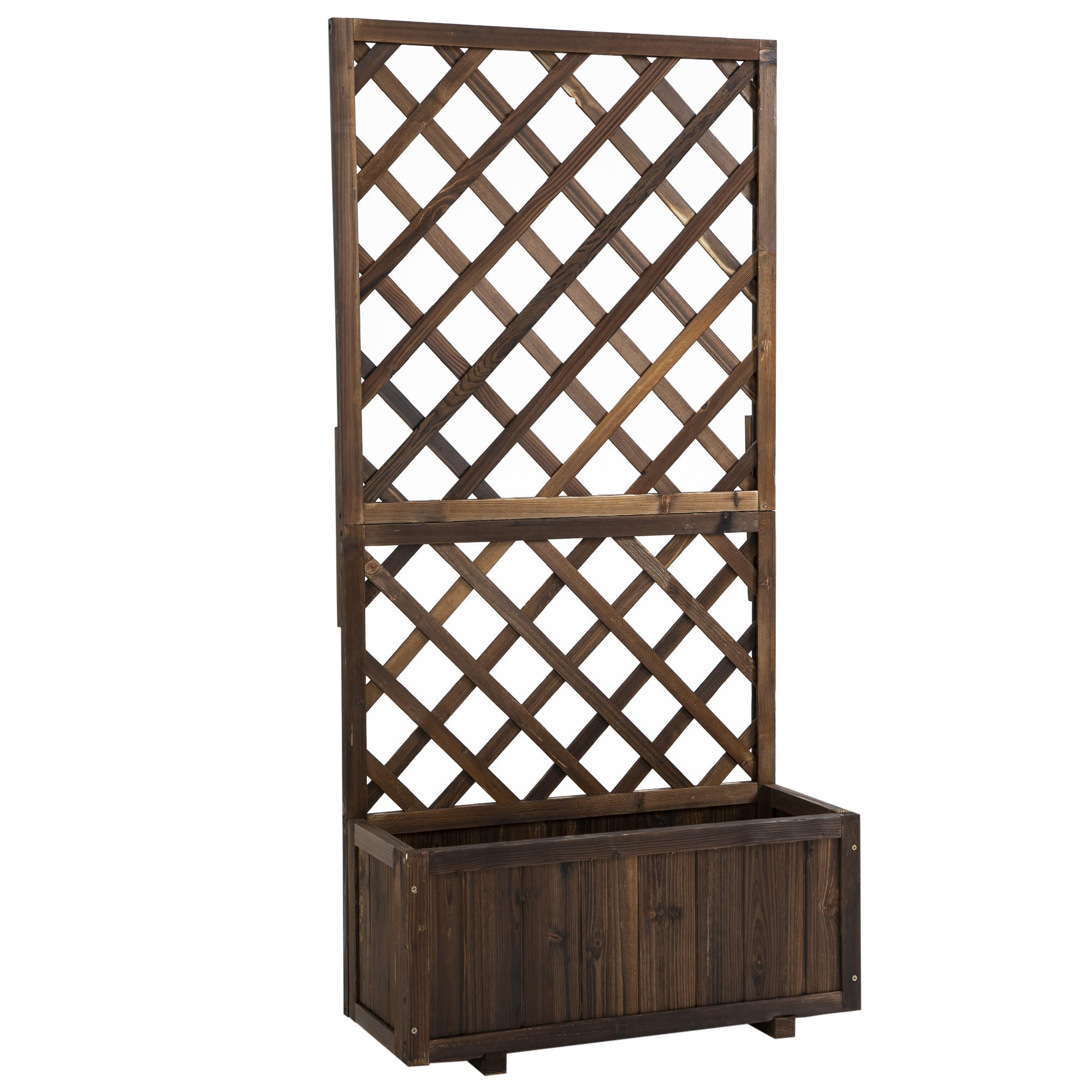 HOCHBEET DE-12106 mit Rankgitter 72,5/31,5/149,5 cm mit Bewässerung Natur - Braun, Holz (72.5/149.5/31.5cm) - ComfortXL