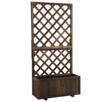 HOCHBEET DE-12106 mit Rankgitter 72,5/31,5/149,5 cm mit Bewässerung Natur - Braun, Holz (72.5/149.5/31.5cm) - ComfortXL