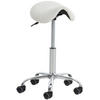 HOCKER Lederlook weiß - Chromfarben/Weiß, Textil/Metall (46/53/46cm) - CLP