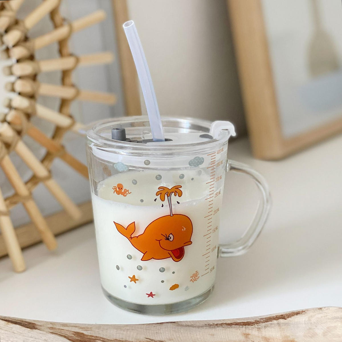 KINDER TRINKBECHER 400 ml - Orange, Glas (8.8/11.5/12.5cm) - Intirilife
