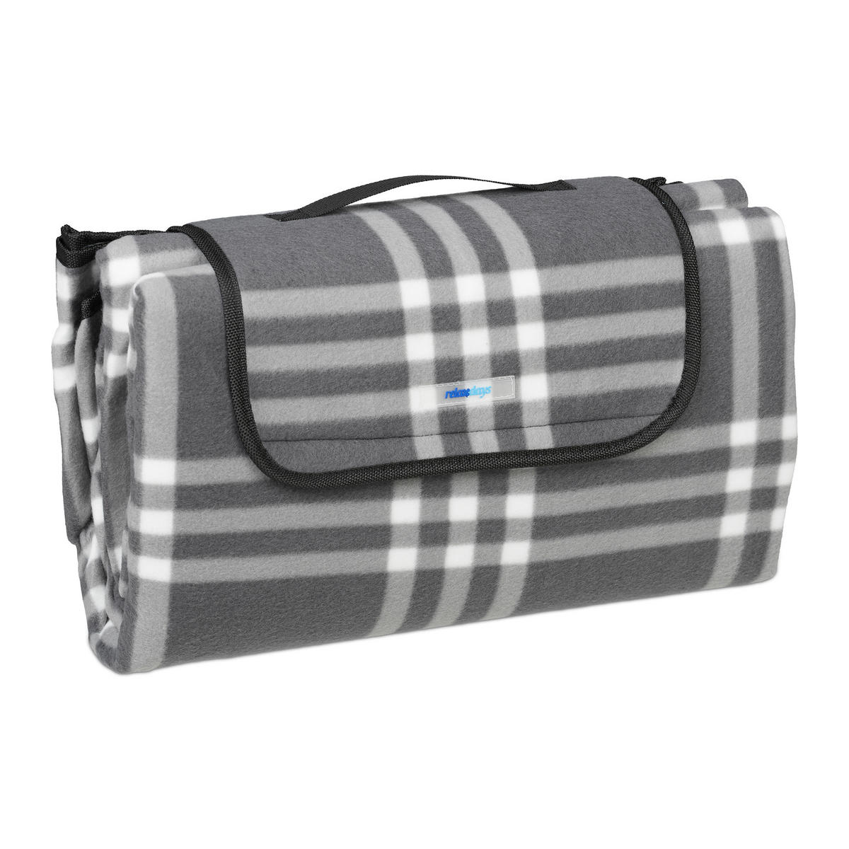 PICKNICKDECKE - Grau, Textil/Metall (200/200cm) - Relaxdays