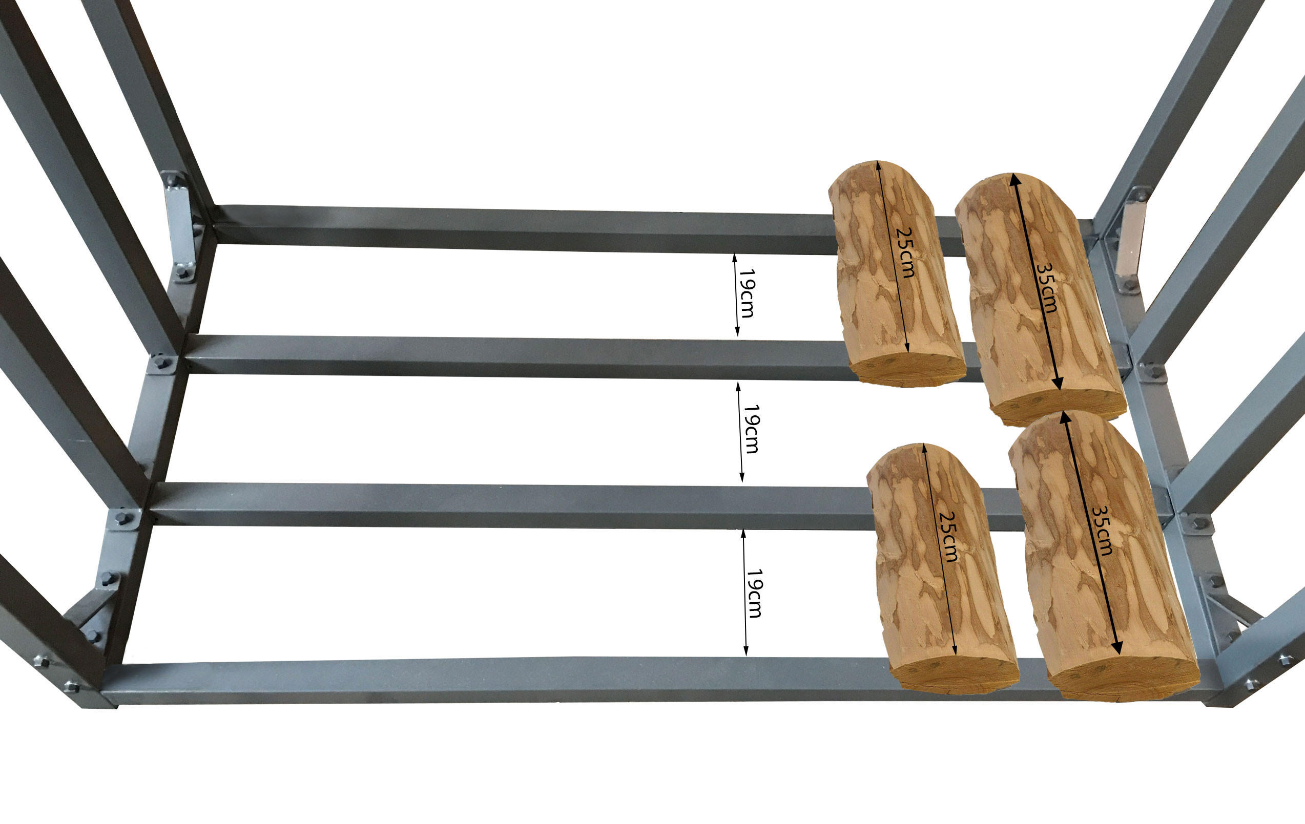 KAMINHOLZREGAL Außen Promo 185x70x185 cm Metall Anthrazit mit Wetterschutz 2,3 m³ / 3,5 SRM - Anthrazit, Metall (185/185/70cm) - QUICK STAR