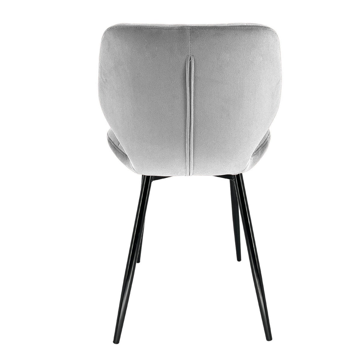 ČALÚNENÁ STOLIČKA, zamat, kovové nohy, sivá, 44/77/51,5 - sivá, textil (44/77/52cm) - RAUMHIRSCH FURNITURE