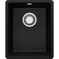 SPÜLBECKEN Venedig Slim Easy, 2-er set Schwarz Metallic 36/44 cm 1 Becken + Ablauf-Set ab 40er Unterschrank - Chromfarben/Schwarz Hochglanz, Kunststoff (36/20/44cm) - Primagran