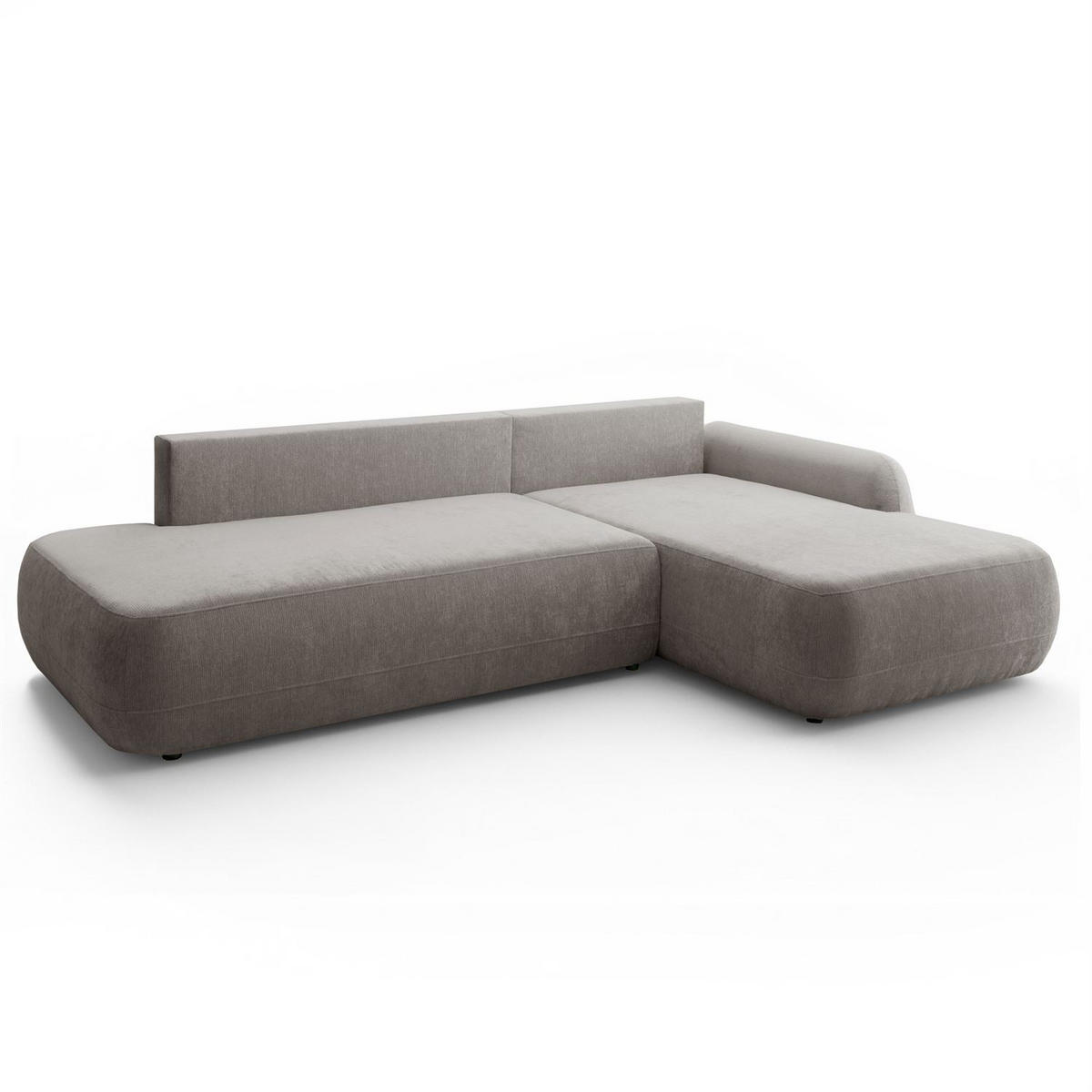 ECKSOFA GOYA mit Schlaffunktion und Bettkasten, Rechte, Perfect Harmony 85 - Hellgrau, Textil (302/184cm) - Lookway