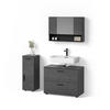 BADMÖBEL-SET Ronco Anthrazit Hochglanz 3 Teile, mit Schubladenschrank und Midischrank - Anthrazit, Holzwerkstoff (41/80/58cm) - Livinity®