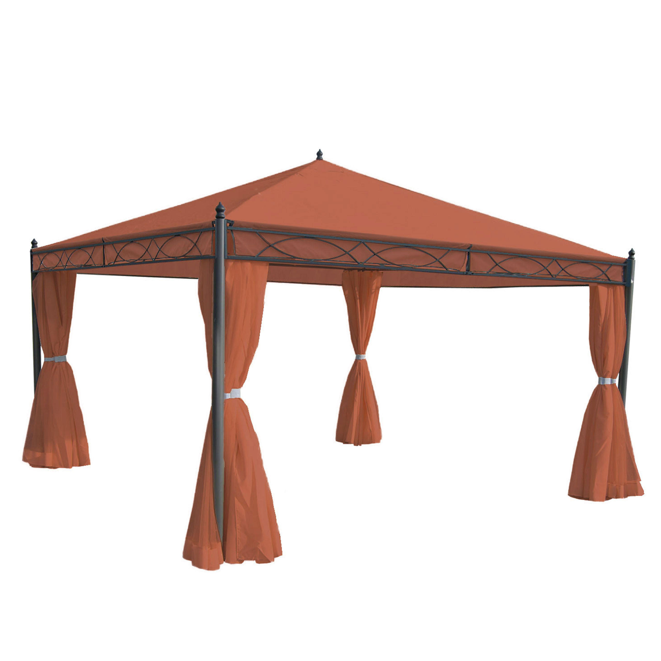 PERGOLA CALPE Orange, Braun - Orange/Braun, Textil (400/290/400cm) - MCW