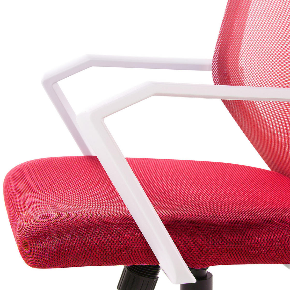 BÜROSTUHL Polyester Rot Relief - Rot, Kunststoff/Textil (55/96/55cm) - Beliani