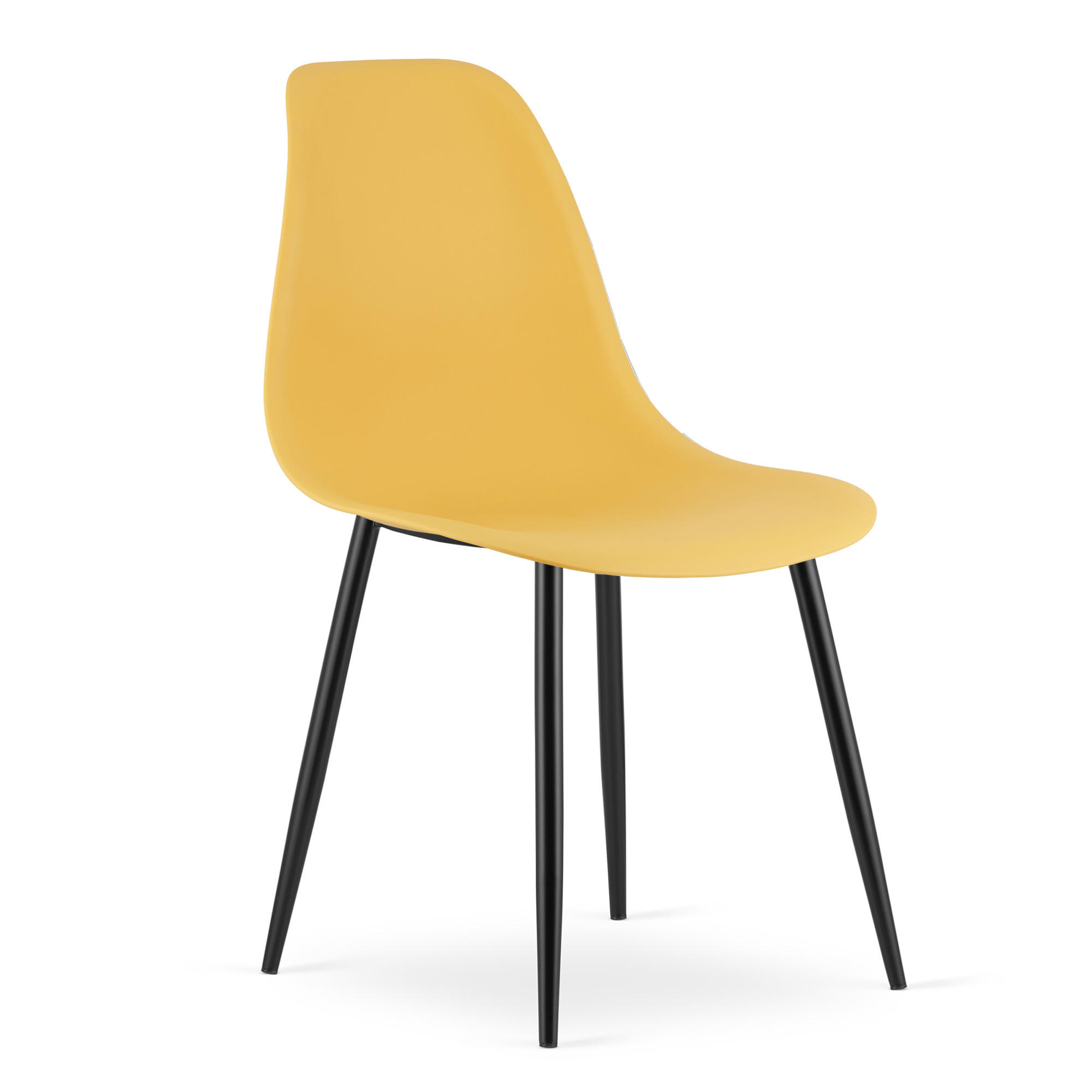 ESSZIMMERSTUHL KALEO Senffarbener Sitz, schwarze Beine - Currygelb/Schwarz, Kunststoff (46/84/51cm) - Valora