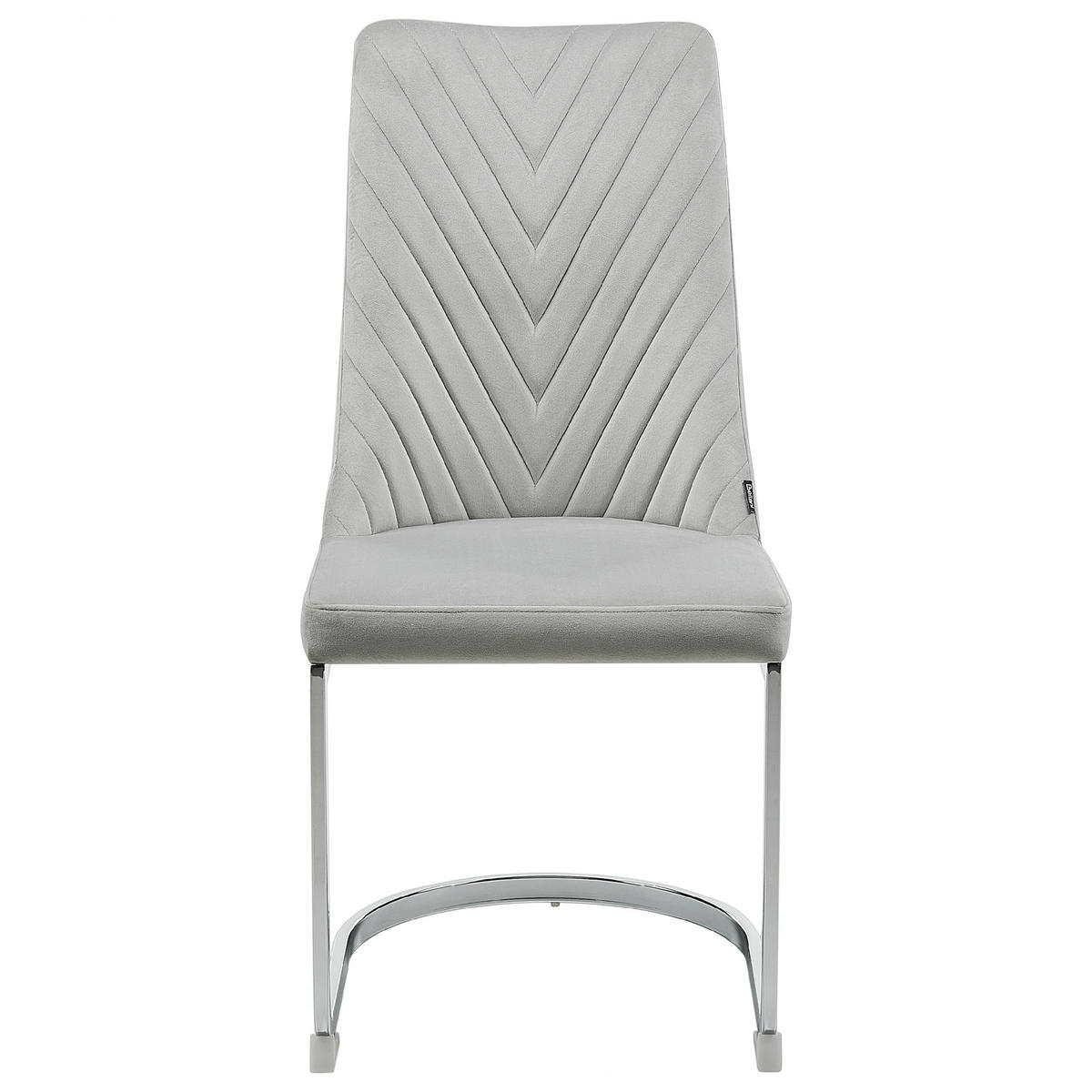 STUHL 2er-Set Samtstoff grau Altoona - Silberfarben/Grau, Textil (46/95/58cm) - Beliani