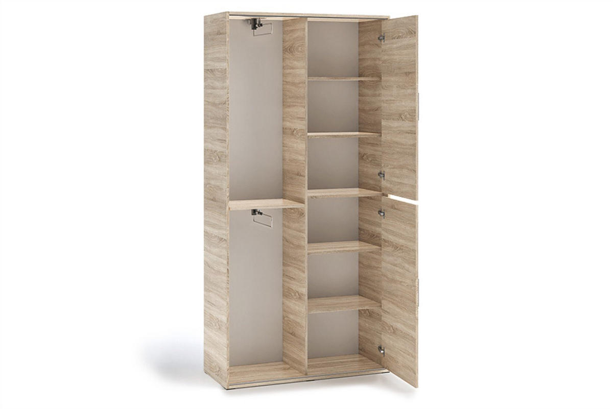 GARDEROBENSCHRANK BENVENO 100/21040 Modern Garderobenschrank Sonoma Eiche - Sonoma Eiche, Holzwerkstoff (100/210/40cm) - MASSENO