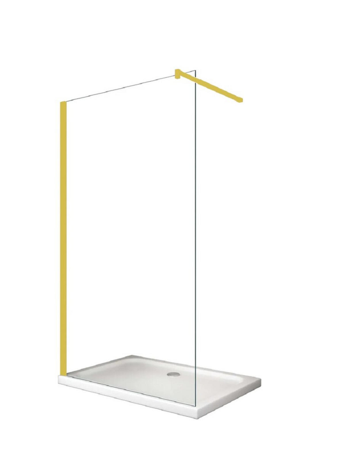 WALK-IN-DUSCHWAND 50 × 200 cm – ESG-Sicherheitsglas – Gold - Goldfarben, Glas (10/50/200cm) -  Glaswerk Westfalen
