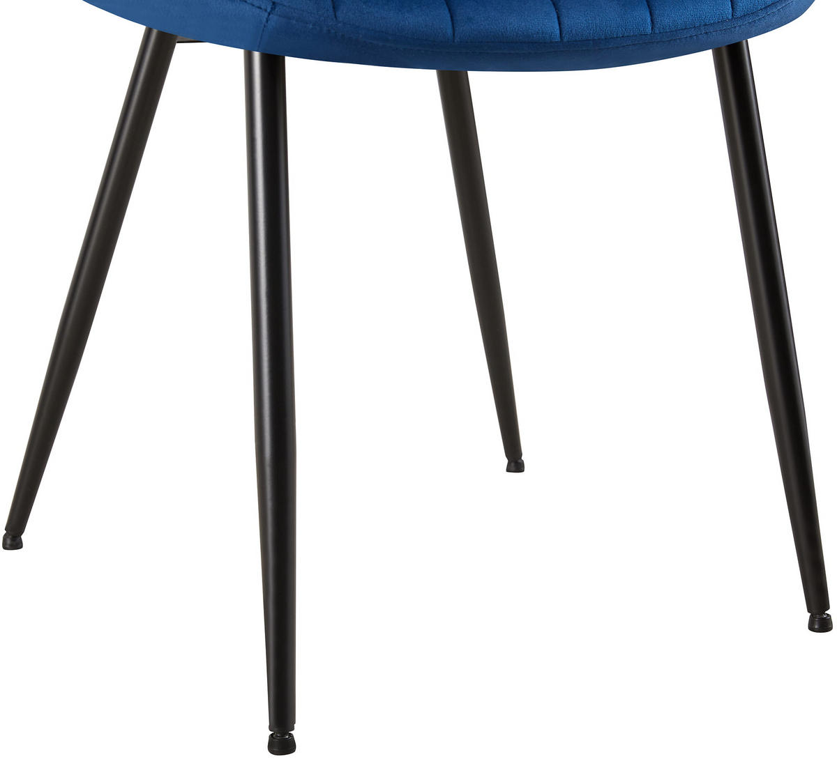 STUHL Samt blau - Blau/Schwarz, Textil/Metall (46/82/61cm) - CLP