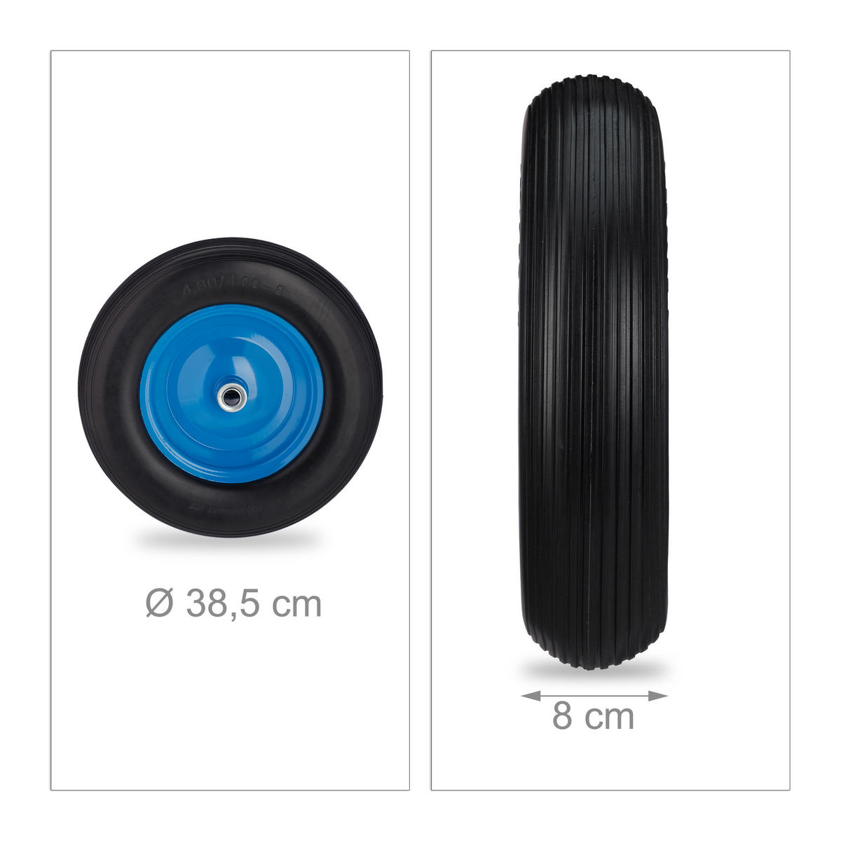 SCHUBKARRENRAD - Multicolor, Kunststoff/Metall (38.5/8/38.5cm) - Relaxdays