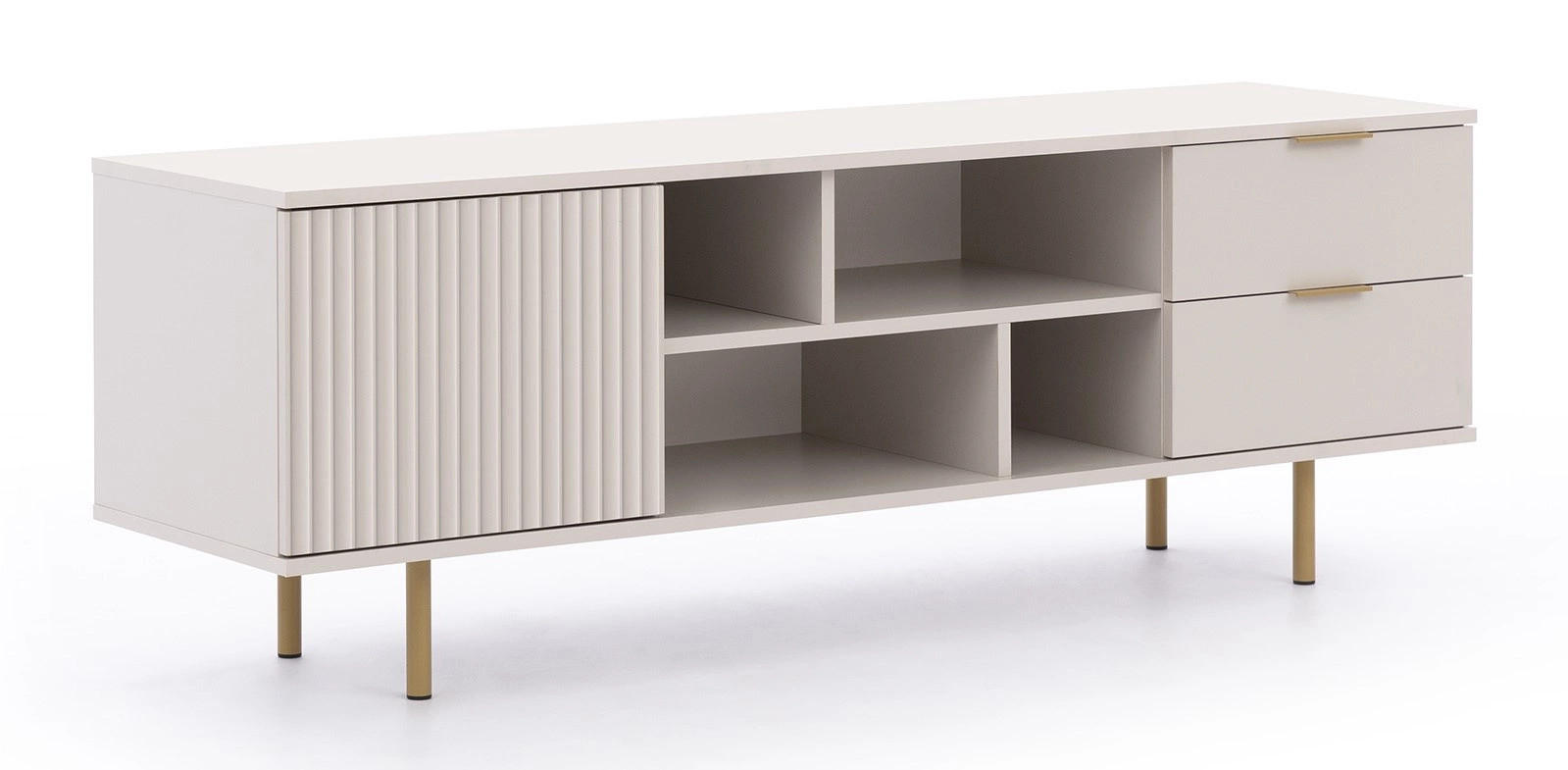 TV-LOWBOARD Nubia 150 cm Kaschmir - Kaschmir/Goldfarben, Holzwerkstoff/Metall (150/52/41cm) - Ravio