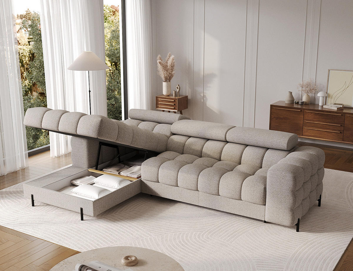 ECKSOFA Neviro L - Braun (Royal 20) - Braun, Holzwerkstoff (285/181cm) - Möblo