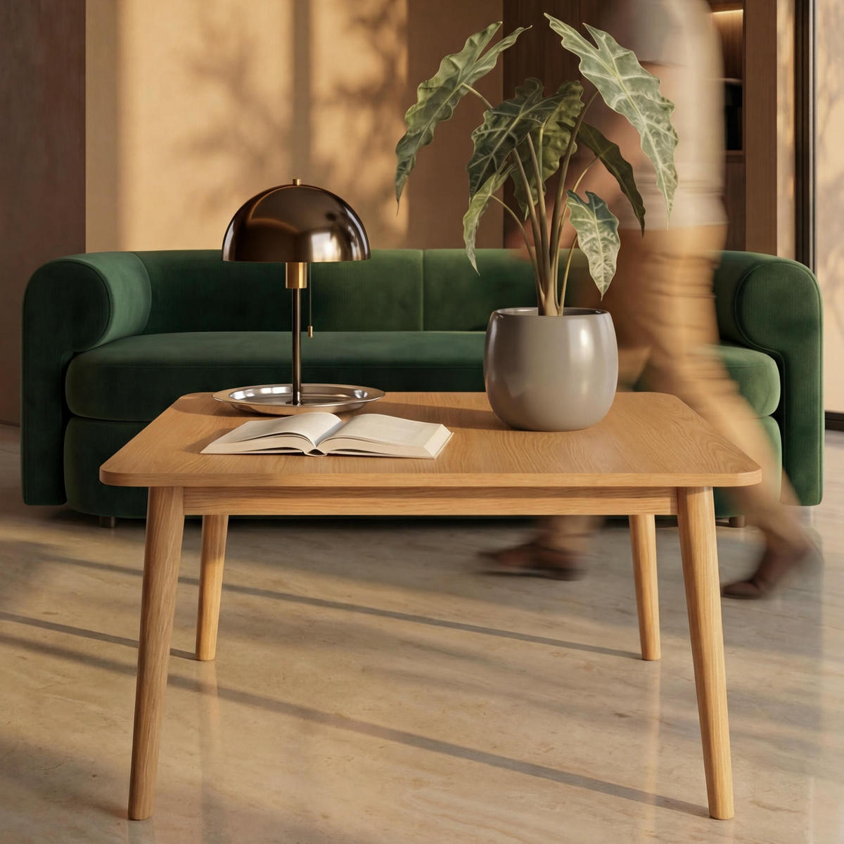 COUCHTISCH quadratisch Eiche massiv 70/70/52 cm - Eichefarben/Braun, Holz/Holzwerkstoff (70/70/52cm) - Furnhouse