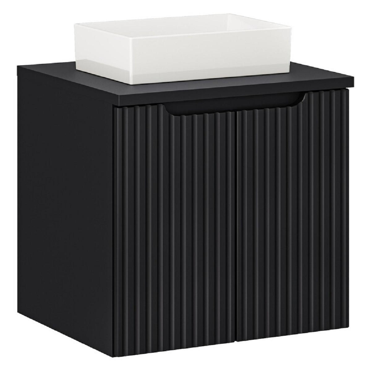 WASCHTISCHKOMBI 50 cm 3Teile - Nova Black N BM123 in Schwarz/Matt - Schwarz, Holz (50/57/40cm)