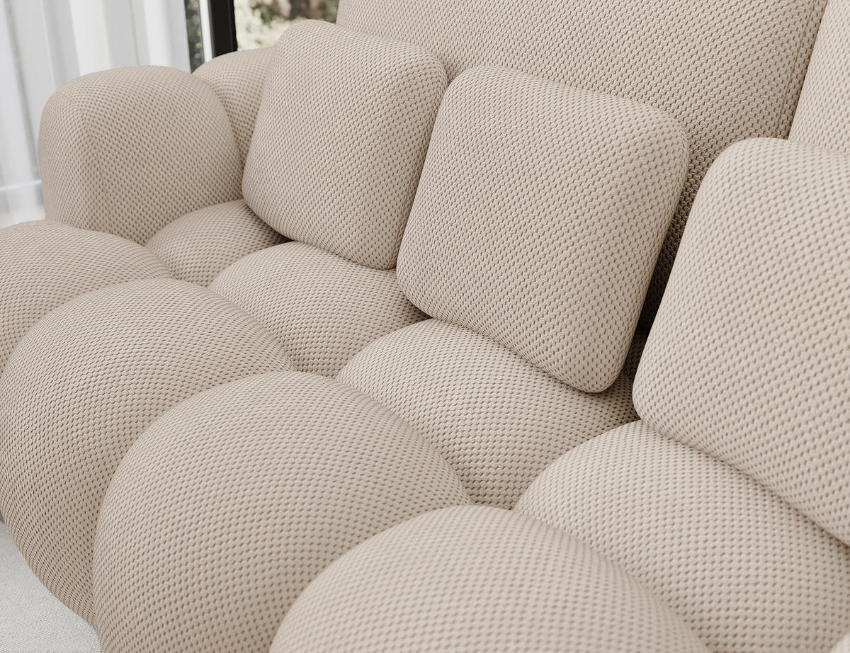 SOFA Elvento - Warmes beige (Calmora 18) - Sandfarben, Holzwerkstoff (256/105/119cm) - Möblo