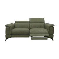 3-SITZER Sofa Planet Echtleder mit 1 x Relaxfunktion Olivgrün - Olivgrün, Leder/Metall (200/80/110cm)