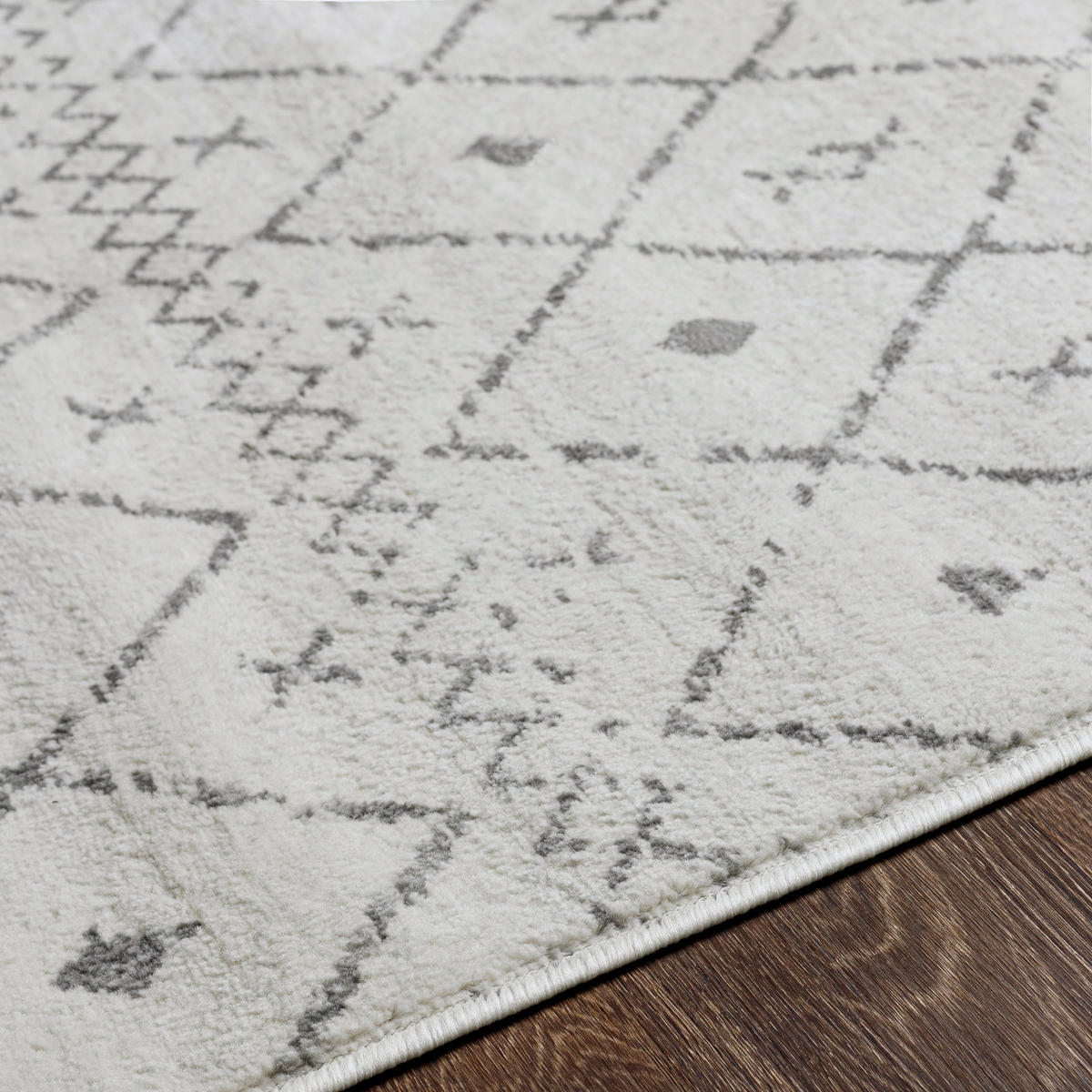 KURZFLORTEPPICH 120x170 cm Weiß - Grau, Naturmaterialien/Textil (120/170cm) - LIVABLISS