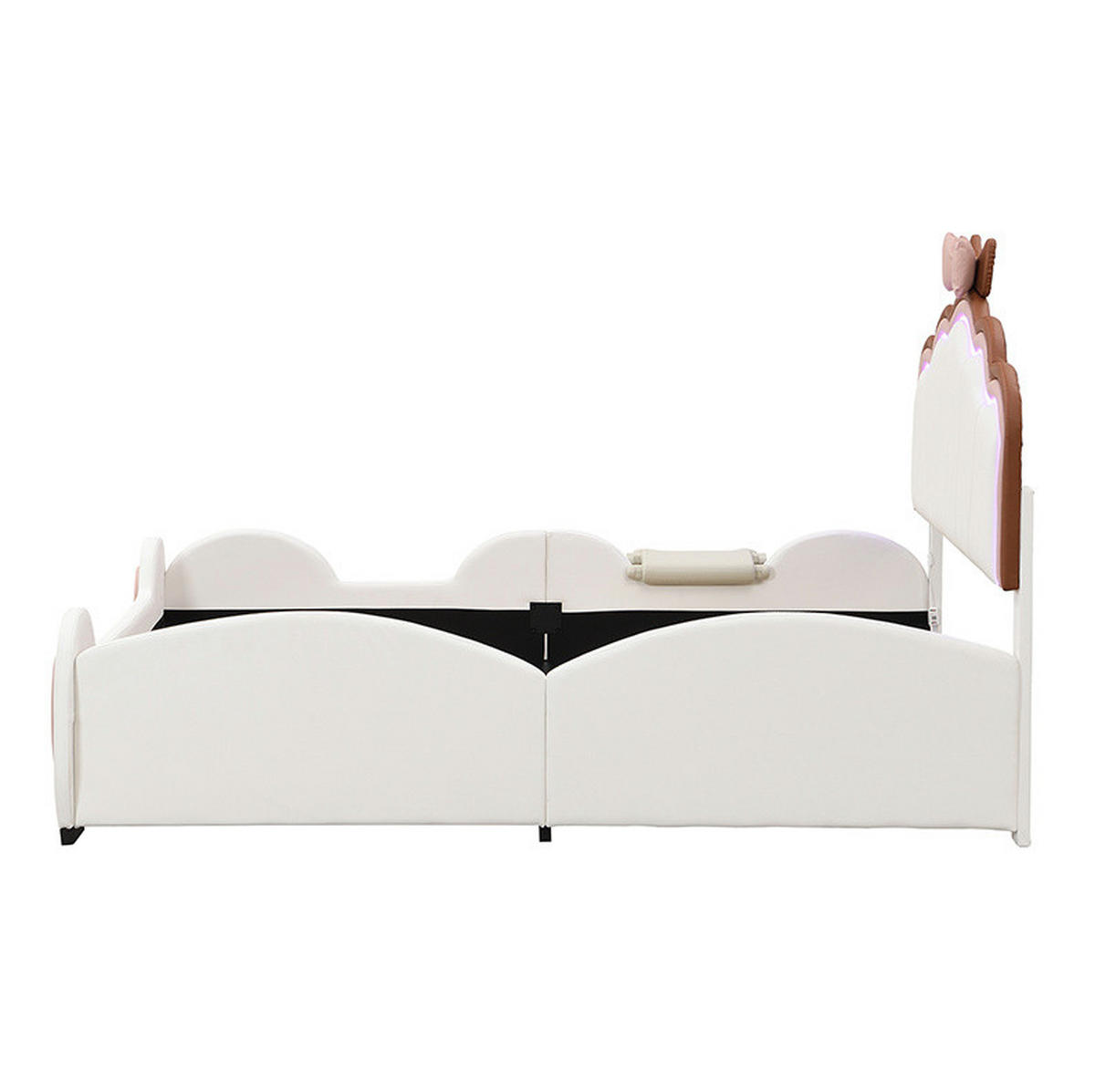 HOCHBETT 140/200 cm in Rosa/Weiß mit Rutsche und LED-Beleuchtung - Rosa, Kunststoff (140/200cm) - Flora Grace