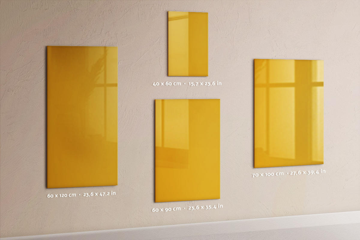 MAGNETTAFEL 40x60 Dunkelgelb schwarzer Marker - Dunkelgelb, Glas (40/0.4/60cm) - TULUP