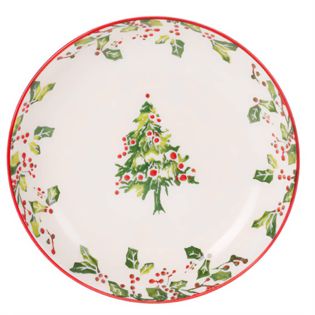 WEIHNACHTSTELLER Steingut Ø 21 cm - Weiß, Keramik (21/4/21cm) - Home Styling Collection