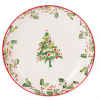 WEIHNACHTSTELLER Steingut Ø 21 cm - Weiß, Keramik (21/4/21cm) - Home Styling Collection