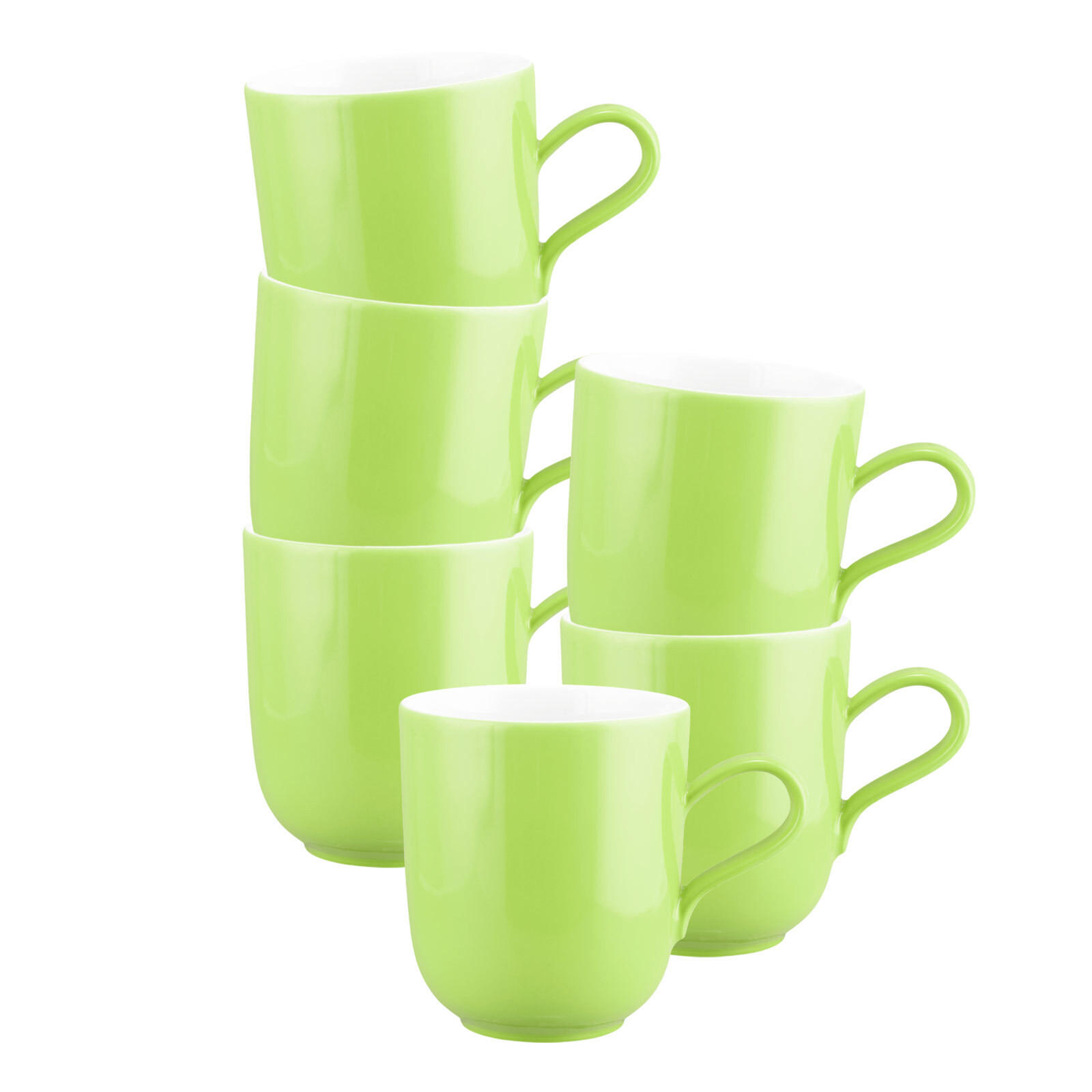 HENKELBECHER Liberty Pure Colors Lime Green 400 ml 6er Set - Grün, Keramik (0.4L) - Seltmann Weiden