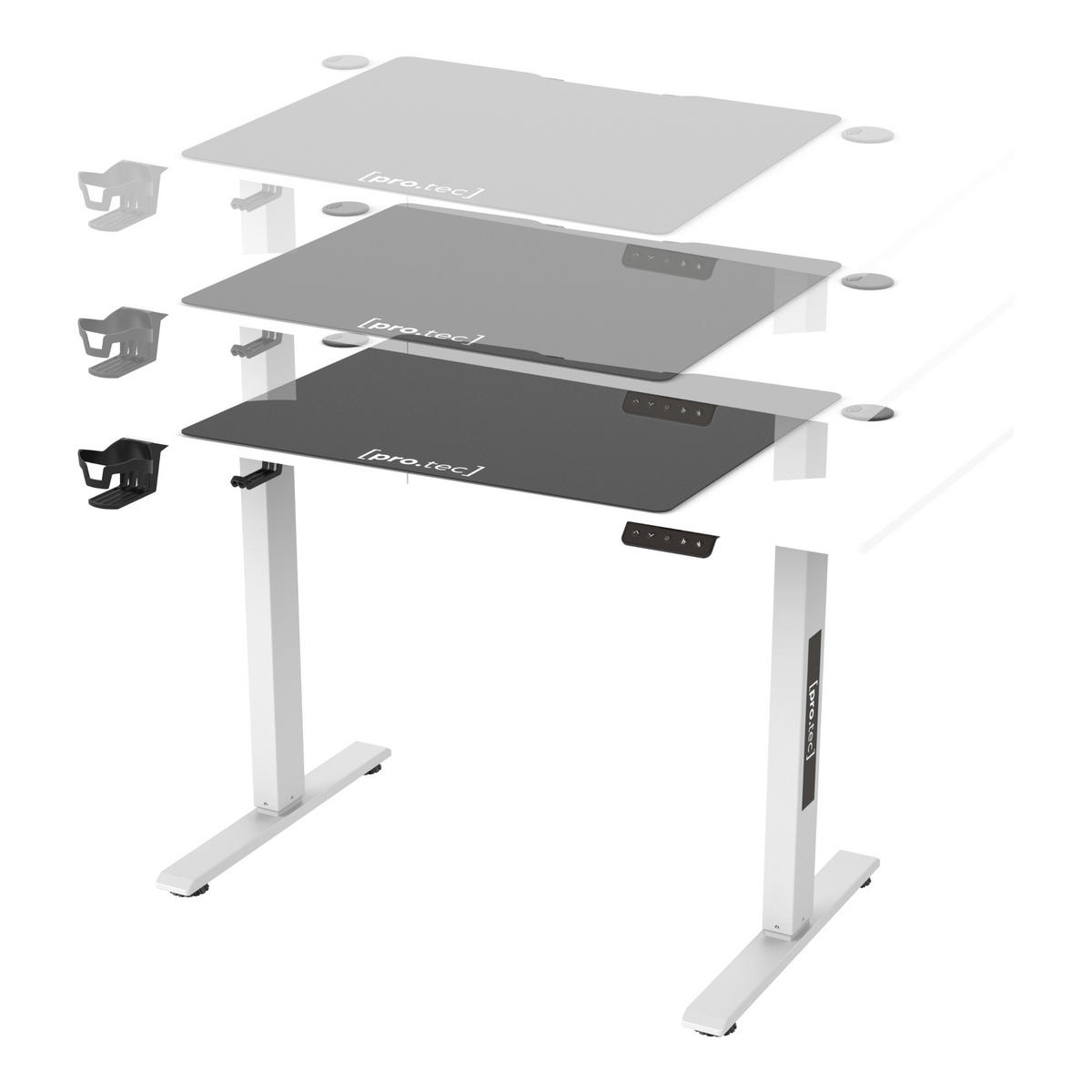 COMPUTERTISCH Stryn - Schwarz/Weiß, Metall (60/120/117cm) - pro.tec