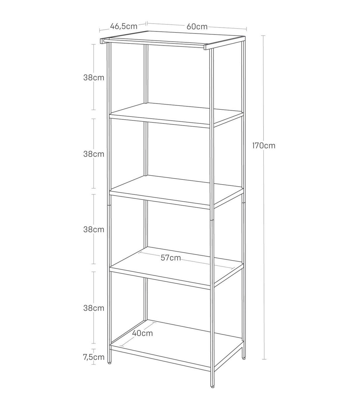 KÜCHENREGAL Tower 3599 Weiß - Weiß, Metall (60/170/46.5cm) - Yamazaki