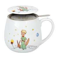 KAFFEEBECHER Le Petit Prince Secret FR Becher, Tasse, Teetasse, mit Sieb und Deckel, 420 ml - Naturfarben, Keramik (0.42L) - Könitz