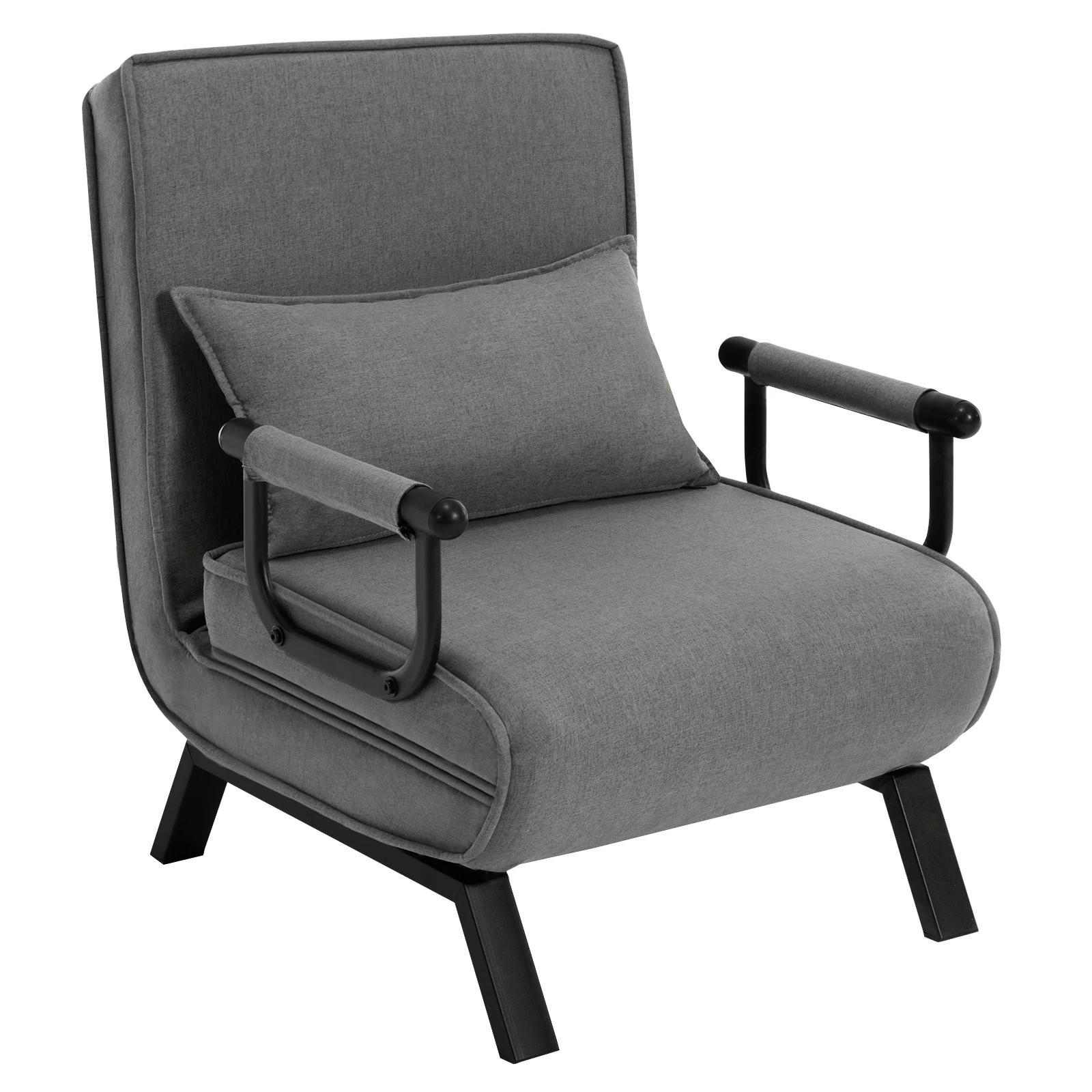 SCHLAFSOFA 3-in-1 Klappsofa Dunkelgrau, 1 Stück, mit Kissen - Dunkelgrau, Textil (65/75/78cm) - Kaket