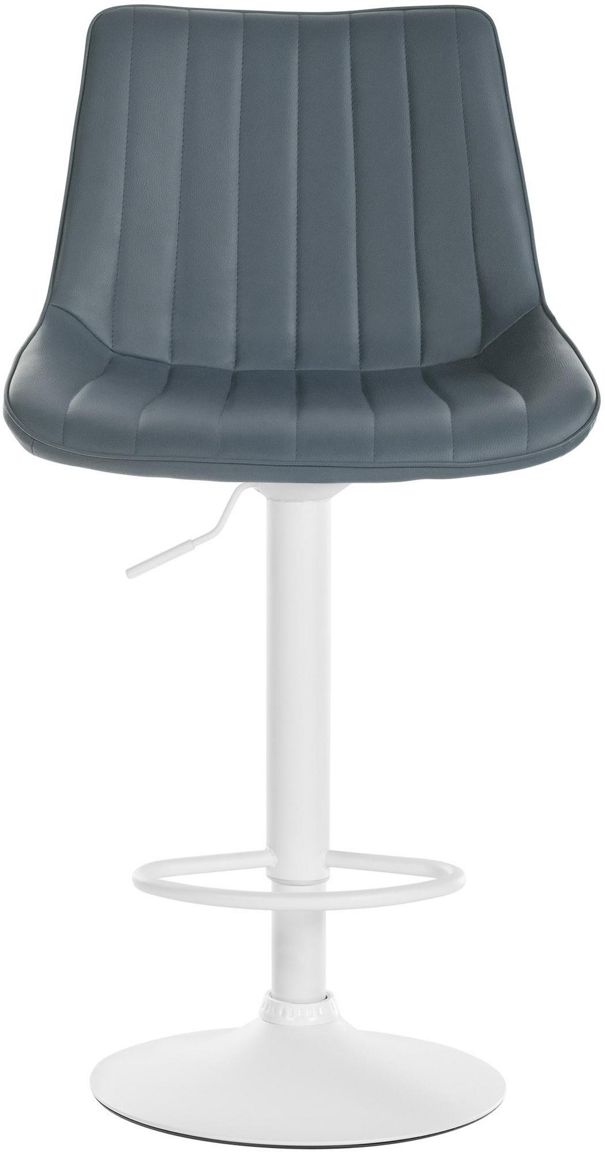 BARHOCKER RIO Grau Kunstleder Weiß - Grau, Leder/Metall (49.5/91/50cm) - DELUKE