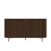 KOMMODE Olivia 165cm, 3 Türen und geriffeltem Design, dunkelbraun - Dunkelbraun, Metall (43/85/165cm) - Margaret Hadas24