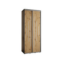 SCHWEBETÜRENSCHRANK 235,2/120/45 2-türig - Silberfarben/Schwarz, Holz/Metall (120/235/45cm) - Abiks Möbel