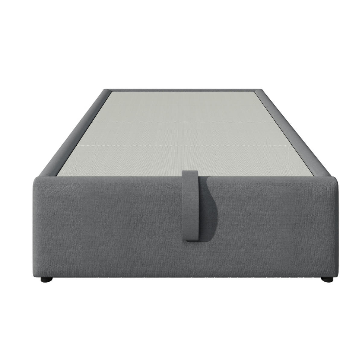 POLSTERBETT 90/190 cm mit Bettkasten, USB-C und Stauraum, ohne Kopfteil - Grau, Textil (90/190cm) - BEAOK