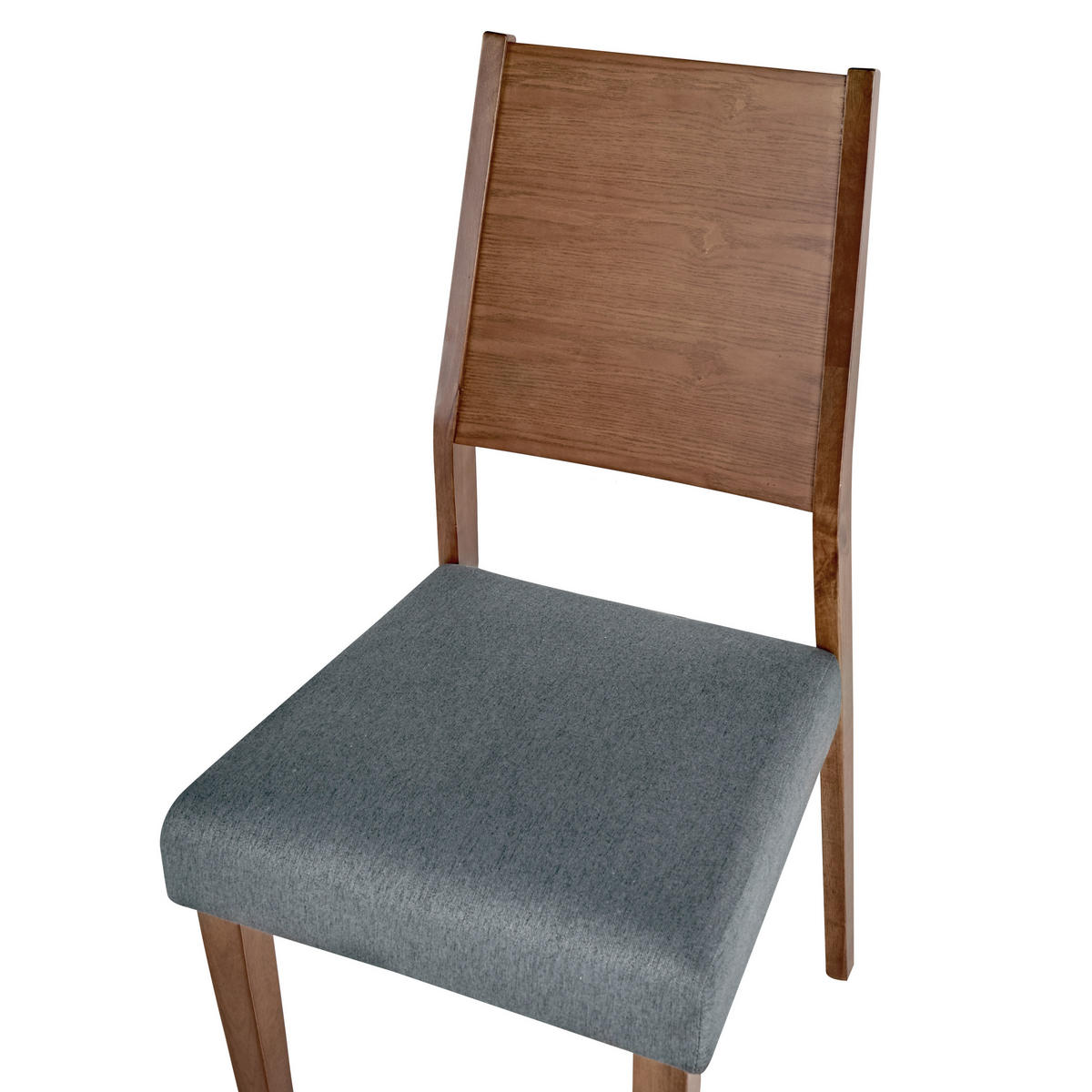 STUHL 2er-Set Gummibaumholz Dunkler Holzfarbton Elmira - Dunkelbraun, Holz/Textil (48/94/43cm) - Beliani
