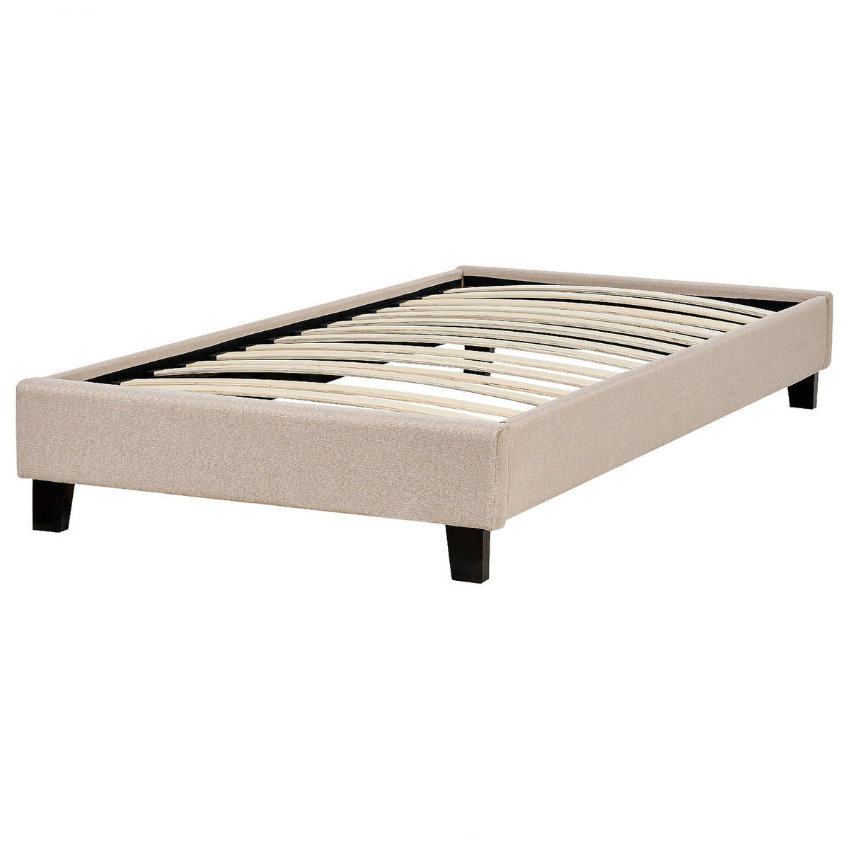 POLSTERBETT mit Lattenrost 90/200 cm Beige Roanne - Beige, Textil (90/200cm) - Beliani