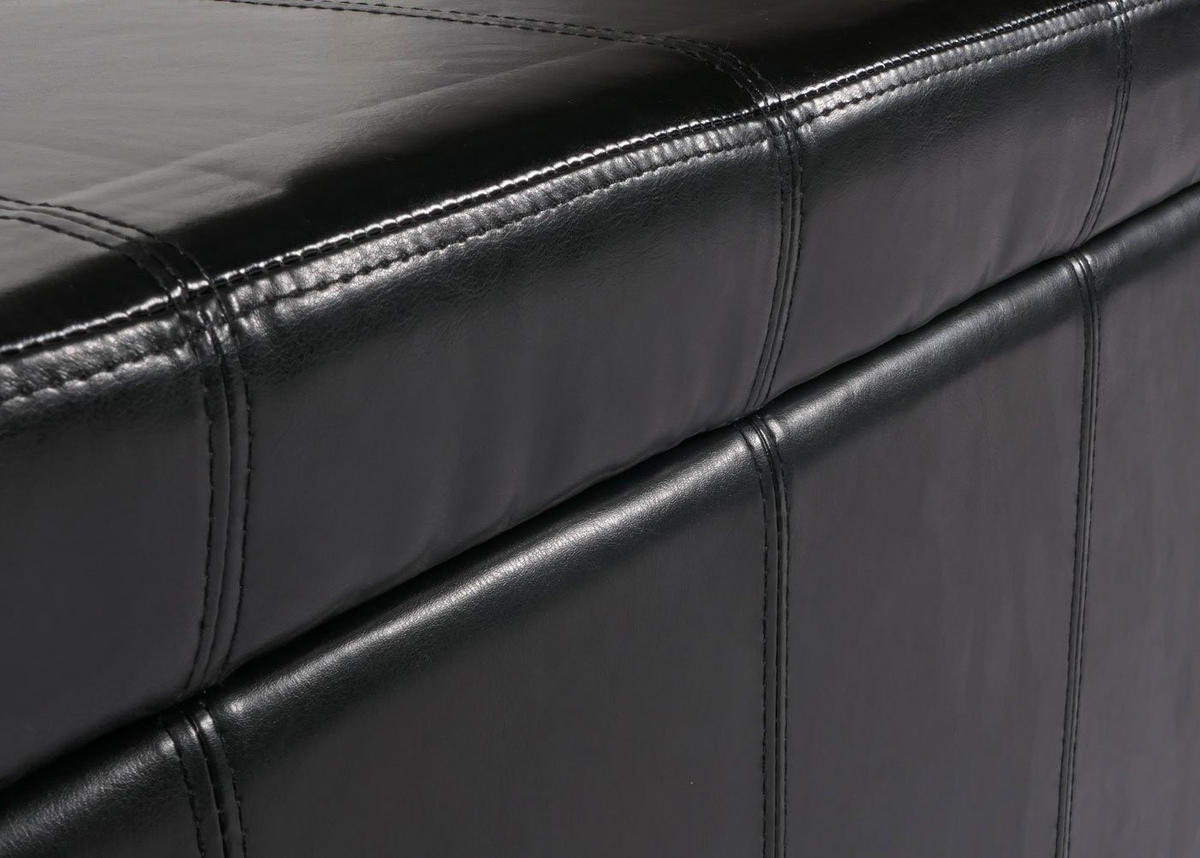 AUFBEWAHRUNGS-TRUHE Schwarz - Schwarz, Leder (112/45/45cm) - MCW