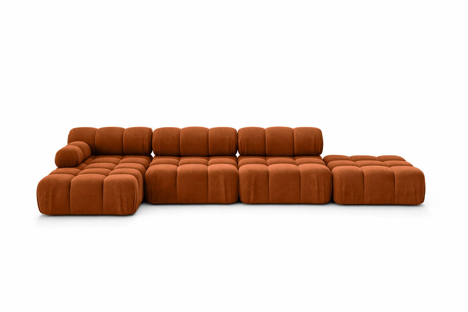 ECKSOFA L-Form XL, Stoff Velours Salvador, Braun, Links, Selia L XL - Braun, Holz (380/160cm) - Kaiser Möbel