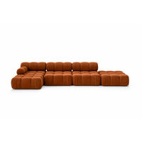ECKSOFA L-Form XL, Stoff Velours Salvador, Braun, Links, Selia L XL - Braun, Holz (380/160cm) - Kaiser Möbel
