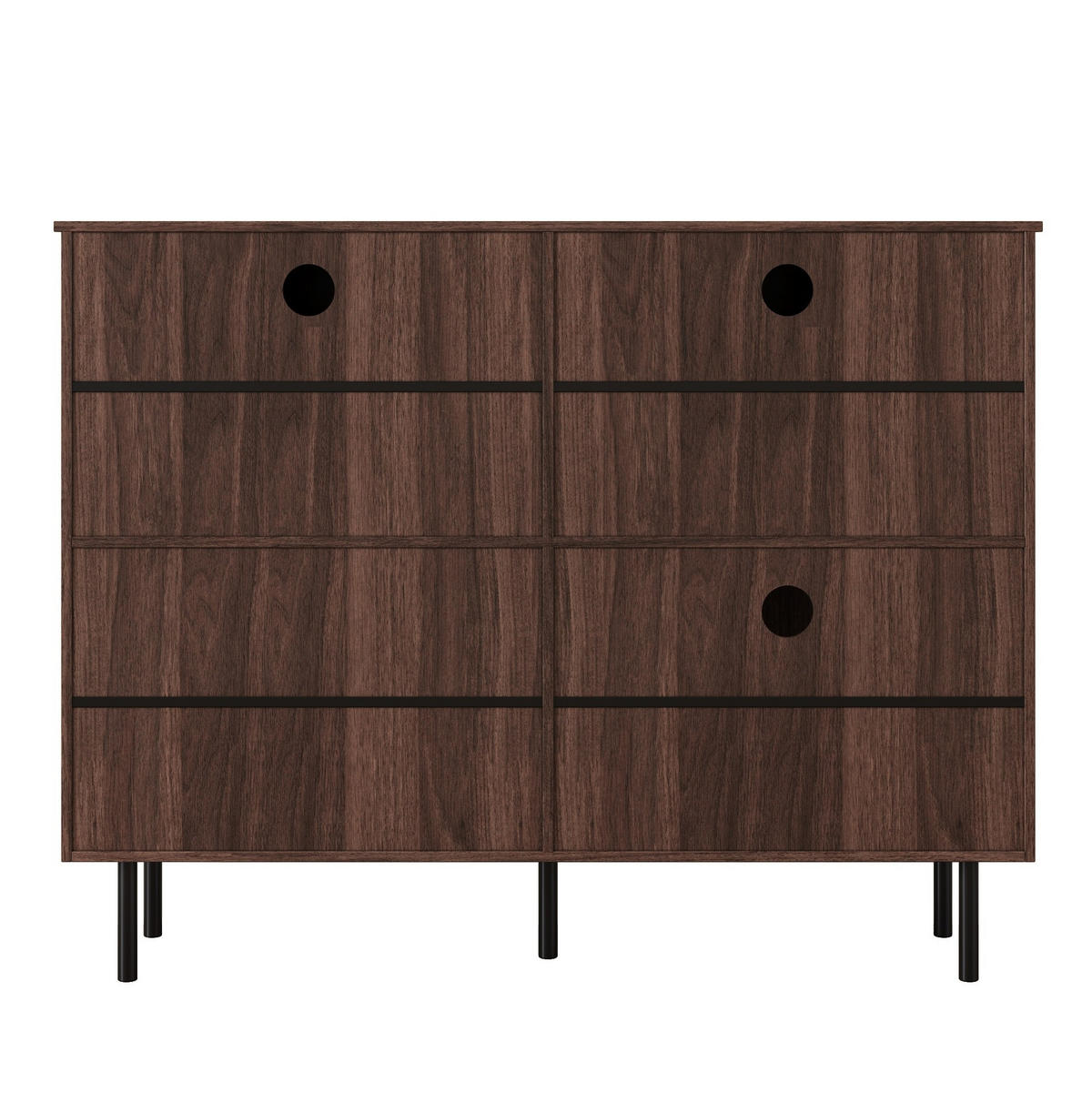 SCHUHSCHRANK 120/28/92 cm in Walnussfarben mit 4 Türen und Katzen-Spielmodul - Walnussfarben, Holzwerkstoff (120/92/28cm) - Flora Grace