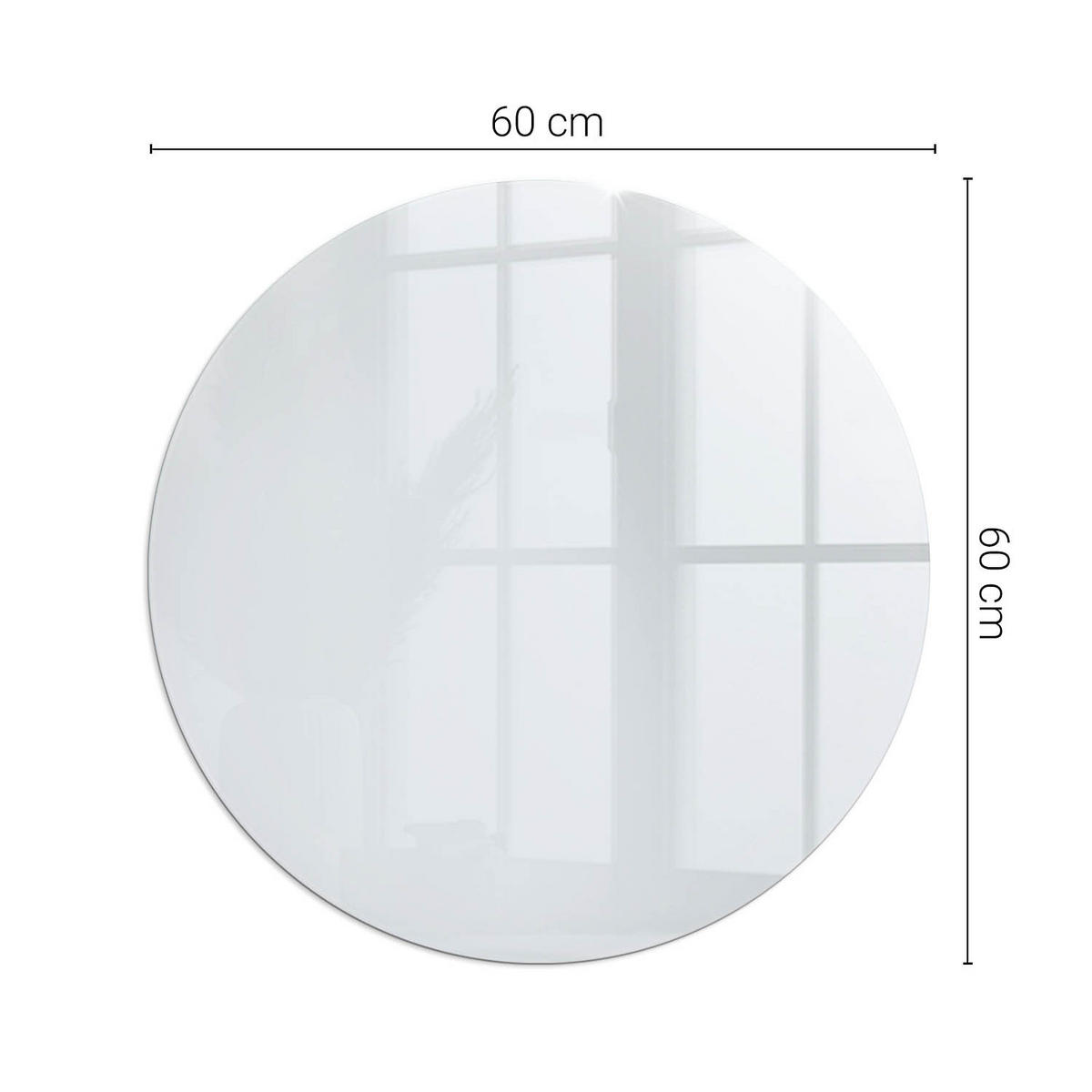 GLASPLATTE für Kamin Ø 60 cm - Grau, Glas (60/60/0.4cm) - TULUP